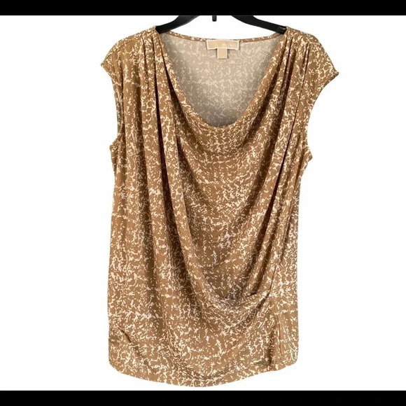 Michael Michael Kors Cowl Neck Surplice Top Sleeveless Size L - Picture 1 of 6